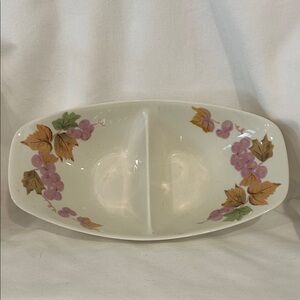 Elegant Grape Motif Divided Serving Dish
